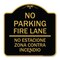 Signmission No Parking Fire Lane No Estacione Zona Contra Incendio, Black & Gold Alum, 18" x 18", BG-1818-23727 A-DES-BG-1818-23727 - alternate 1